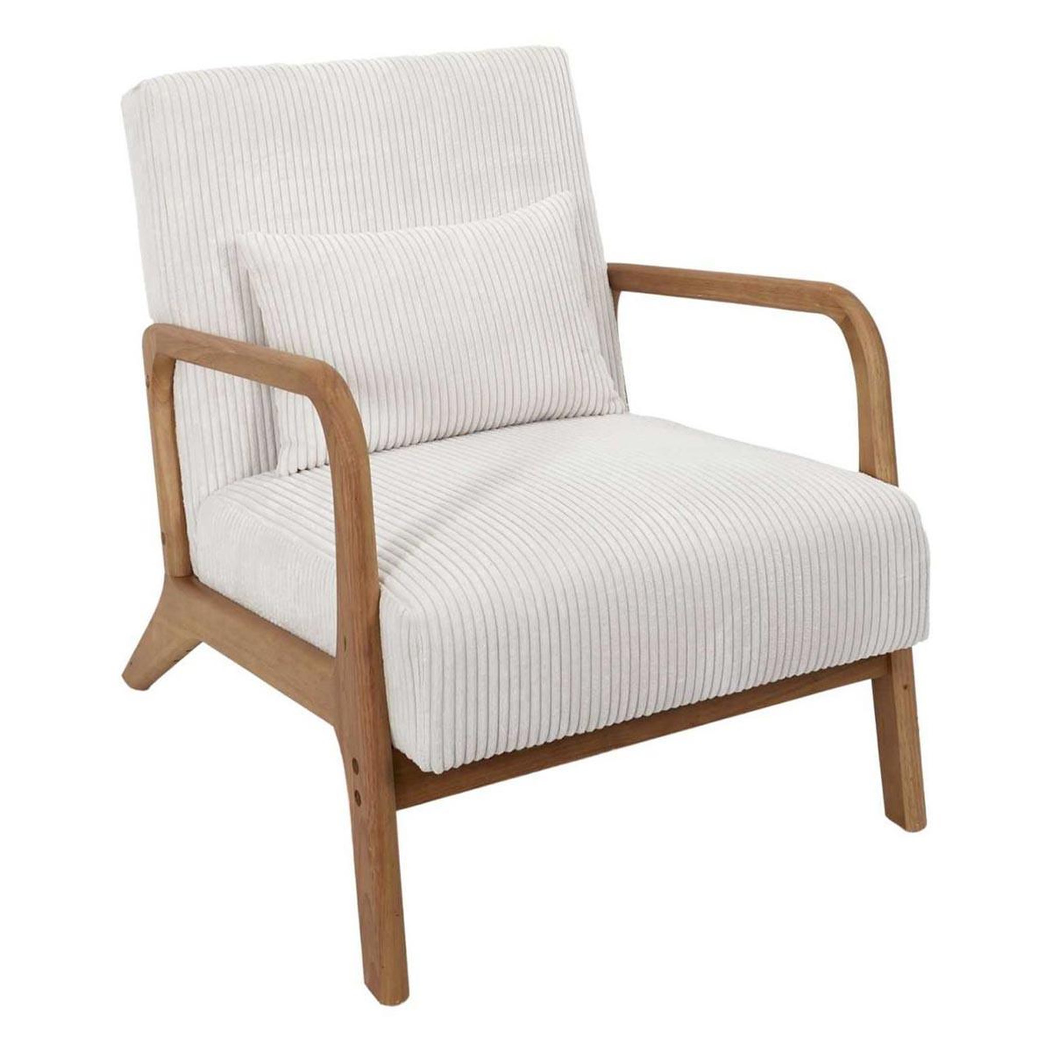 The Home Deco Factory Fauteuil Côtelé Design  Scott  75cm Beige