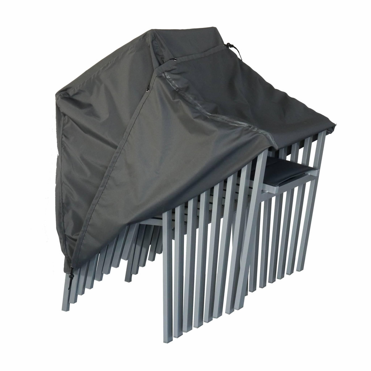 SWEEEK Housse de protection.  gris foncé - Bâche en polyester enduit PA pour lot de 8 chaises / fauteuils