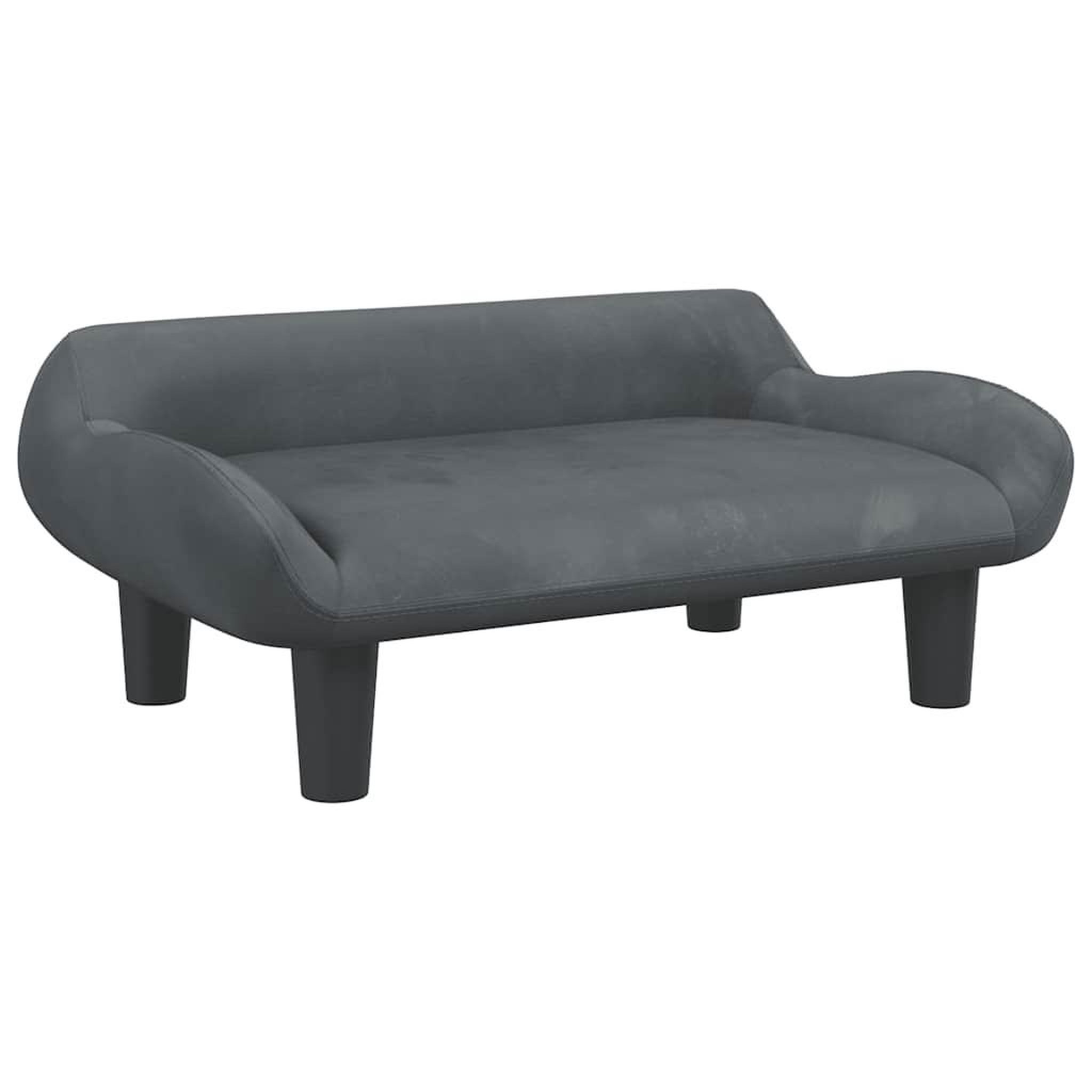 Voir la diapositive 2 : VIDAXL Lit pour chien gris fonce 70x40x24 cm velours