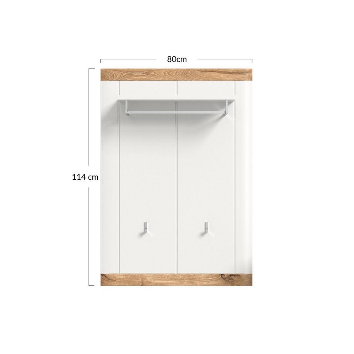 BEST MOBILIER Coventry - porte-manteau - blanc et bois - 80x114 cm