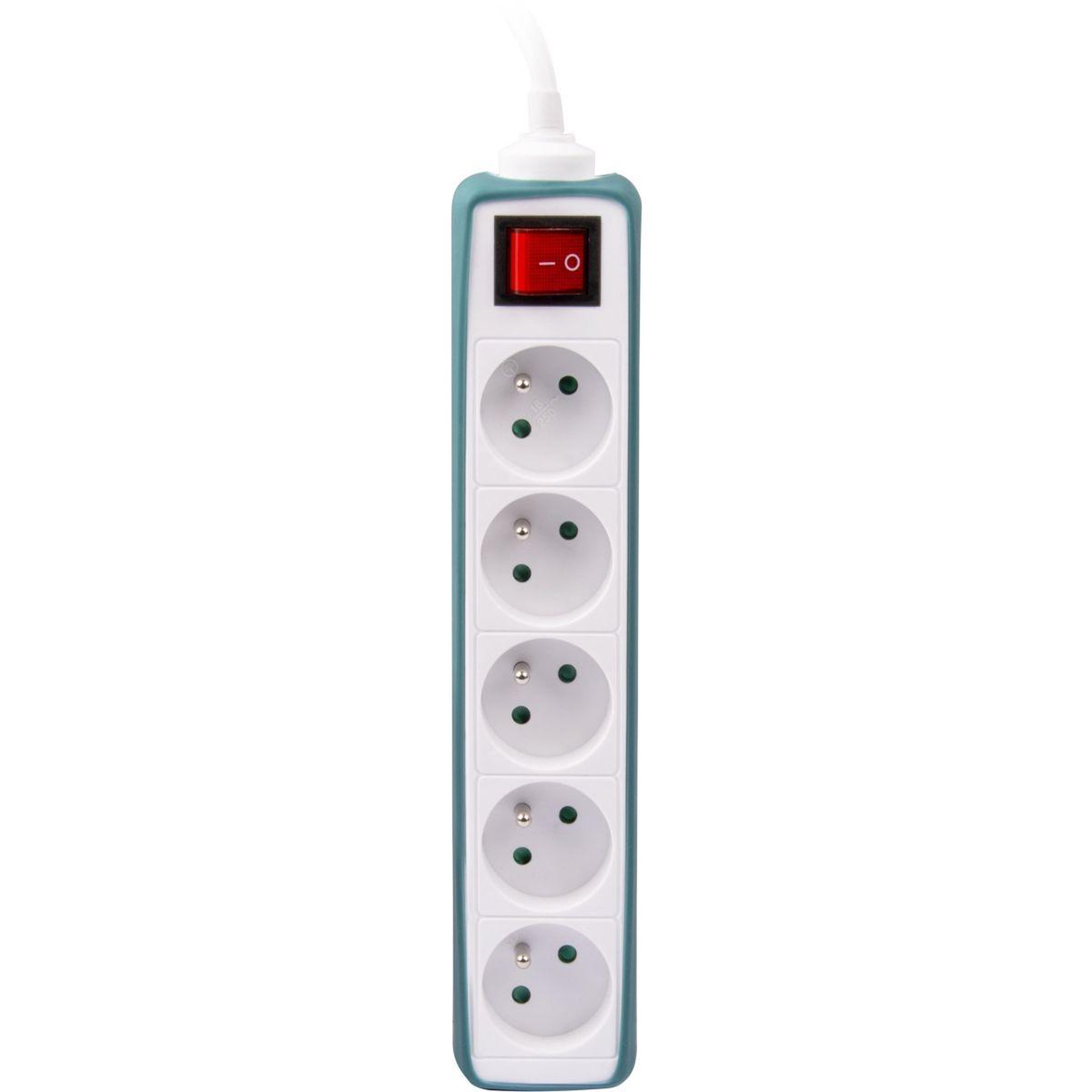 Voir la diapositive 2 : ESSENTIEL B Multiprise Silicone Vert 5 X 16A avec interrupteur