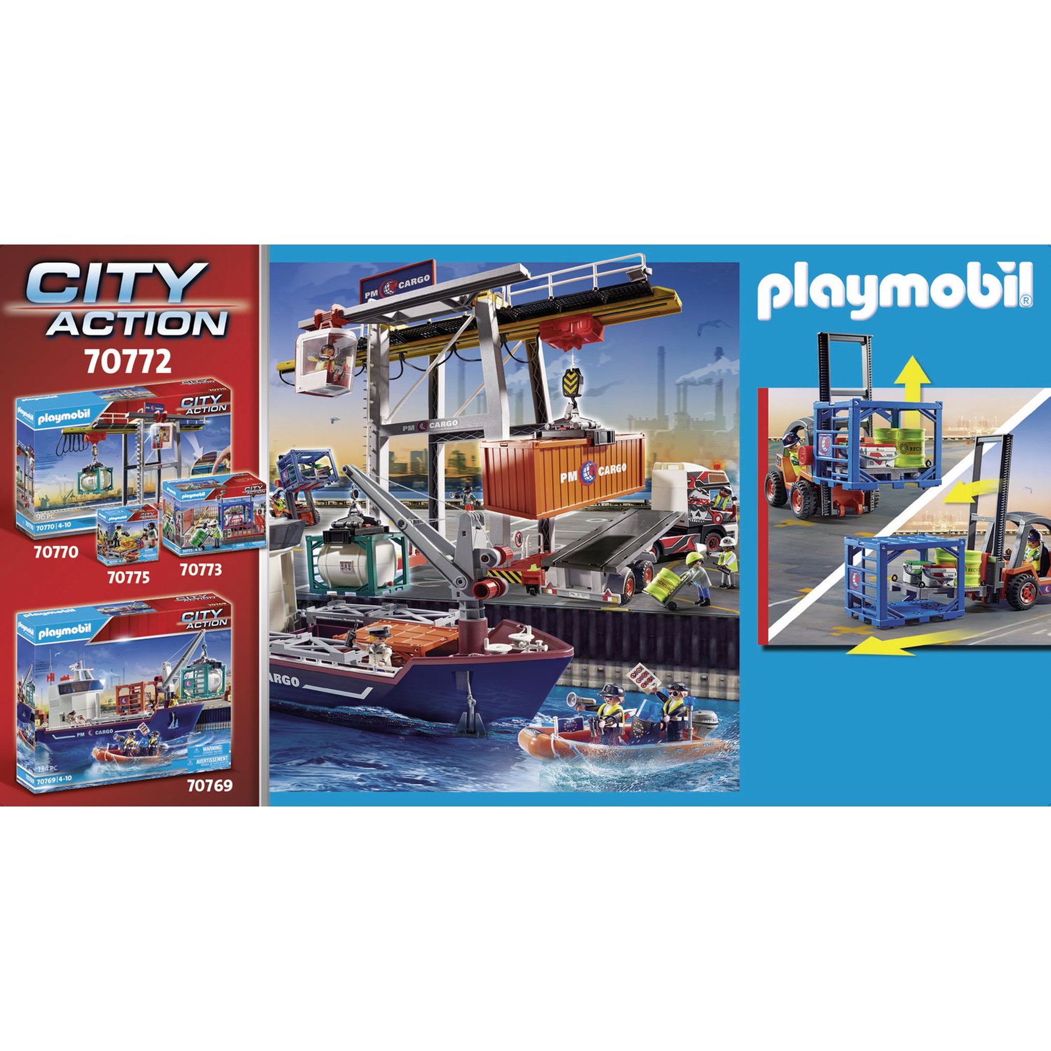Voir la diapositive 2 : PLAYMOBIL 70772 City Action - Chariot élévateur avec charge
