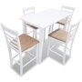 Voir la diapositive 1 : VIDAXL Set table et 4 chaises de bar en bois coloris blanc