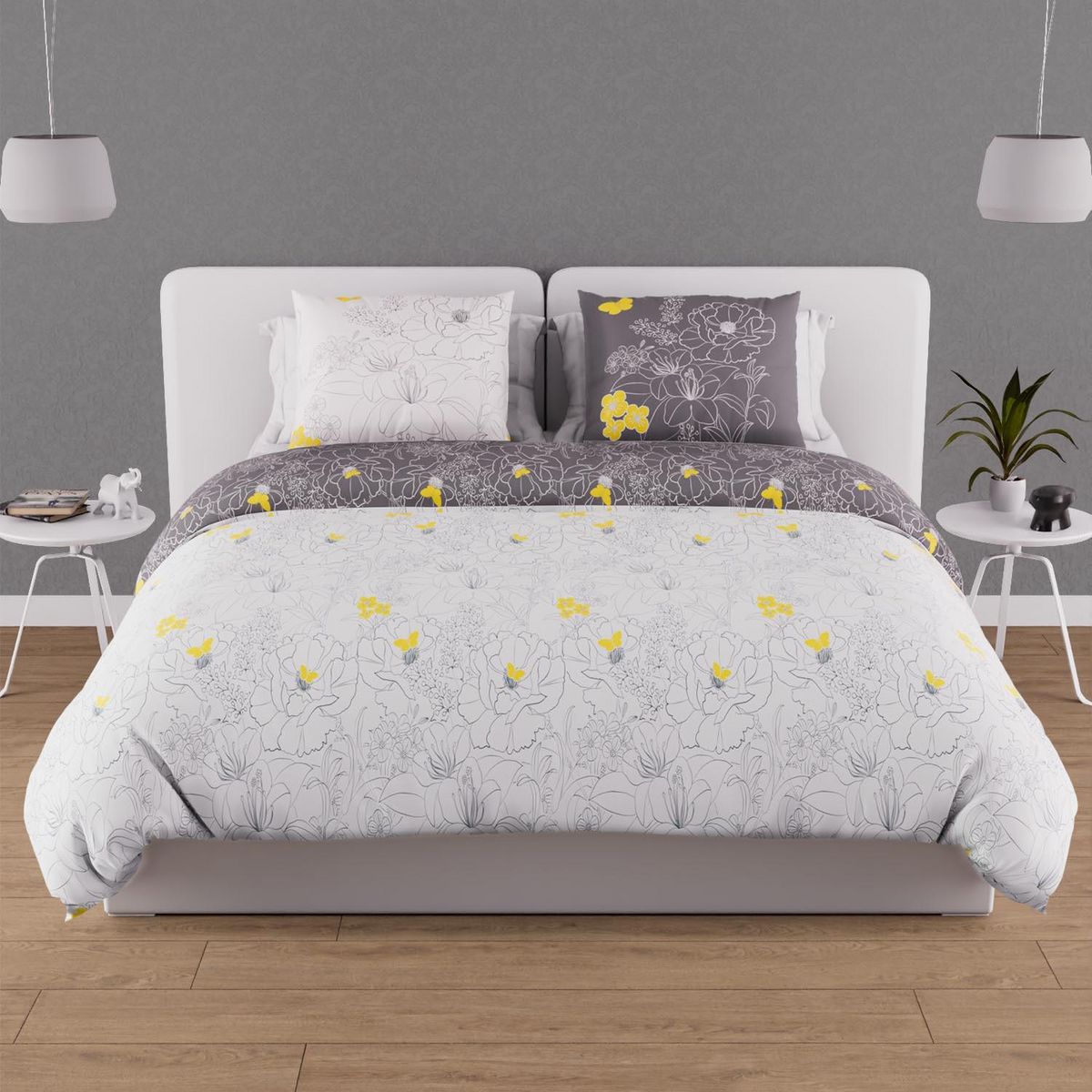 SOLEIL D'OCRE Parure Housse de couette LISA 57 fils/ cm2, par Soleil d'Ocre