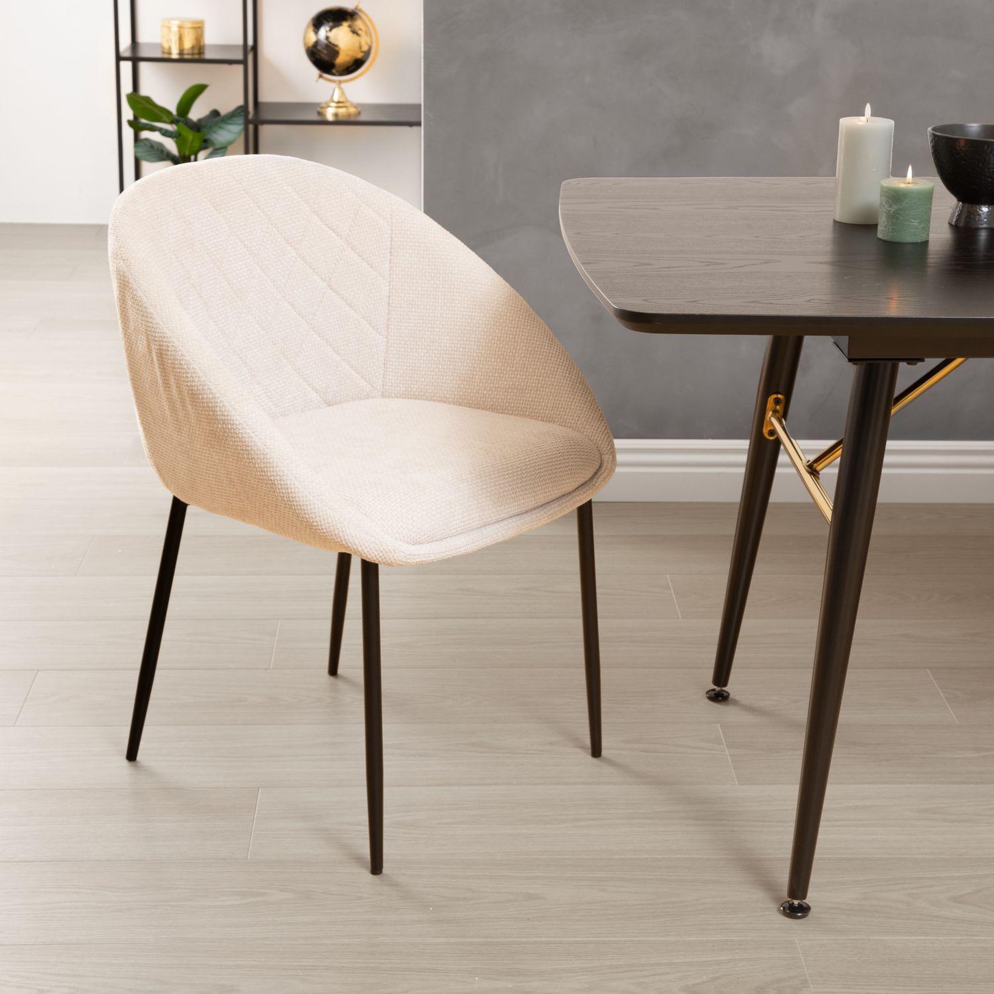 Voir la diapositive 2 : TOILINUX Lot de 2 chaises en tissu chenille seliso