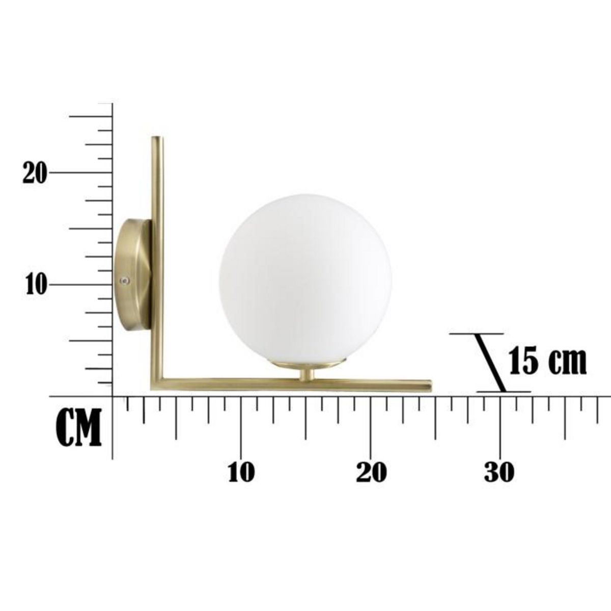 Paris Prix Applique Murale Sphère  Glamy  22cm Blanc & Or