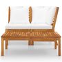 Voir la diapositive 2 : VIDAXL Salon de jardin 3 pcs avec coussin creme Bois d'acacia solide