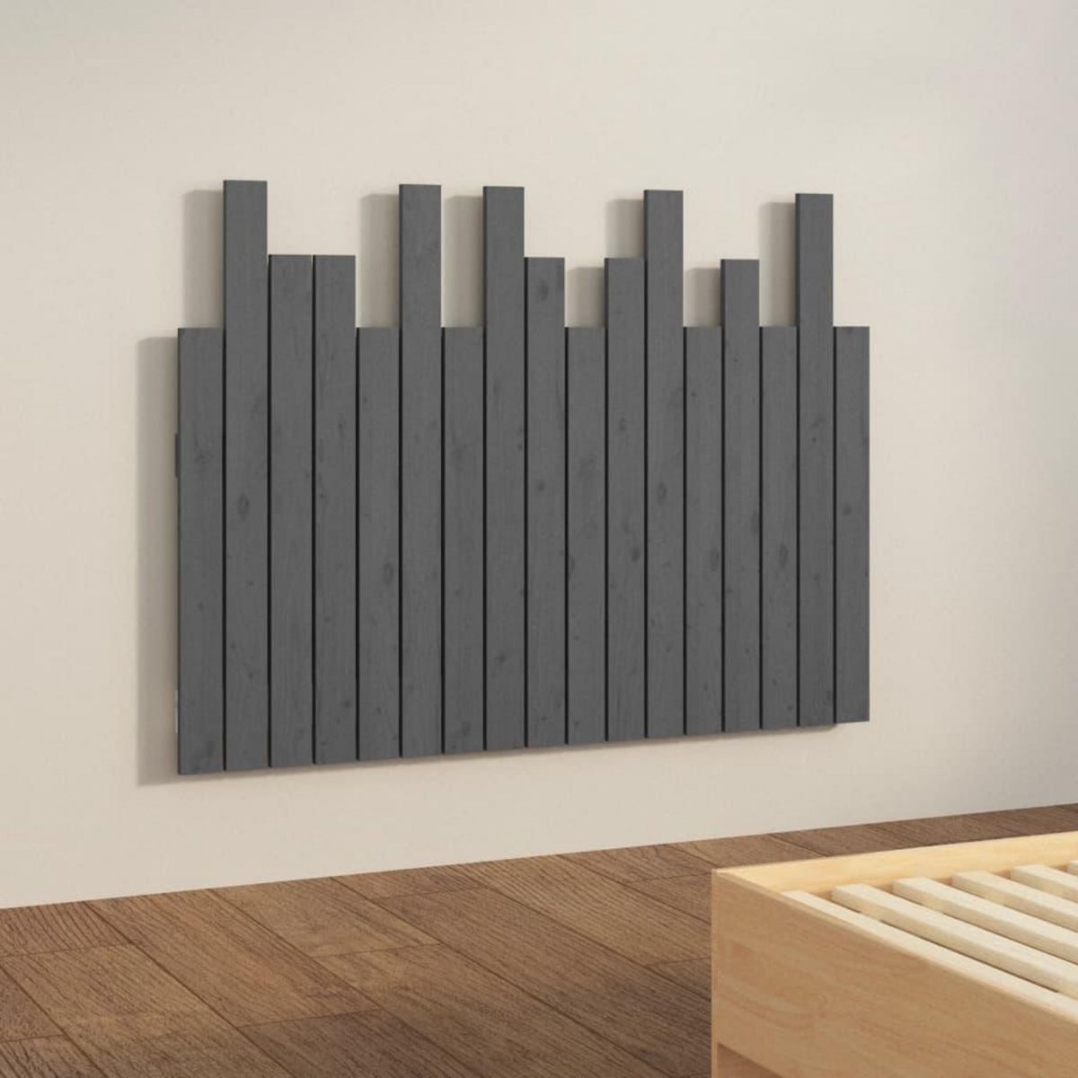 VIDAXL Tete de lit murale Gris 108x3x80 cm Bois massif de pin