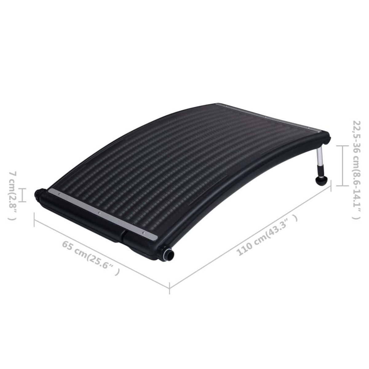VIDAXL Panneau de chauffage solaire de piscine courbe 110x65 cm