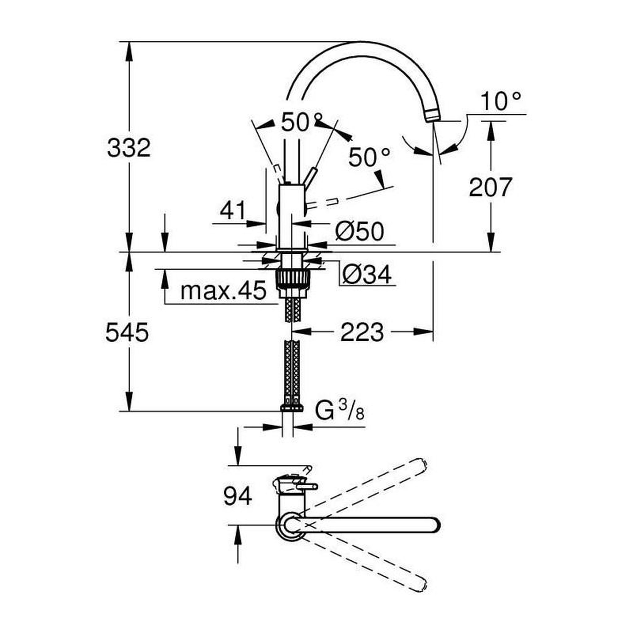 Voir la diapositive 6 : Grohe GROHE - Mitigeur monocommande Evier