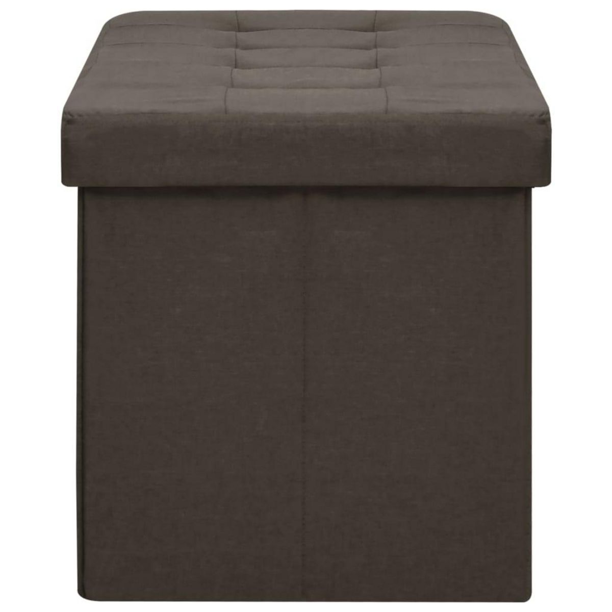 VIDAXL Banc de rangement pliable Marron fonce Faux lin