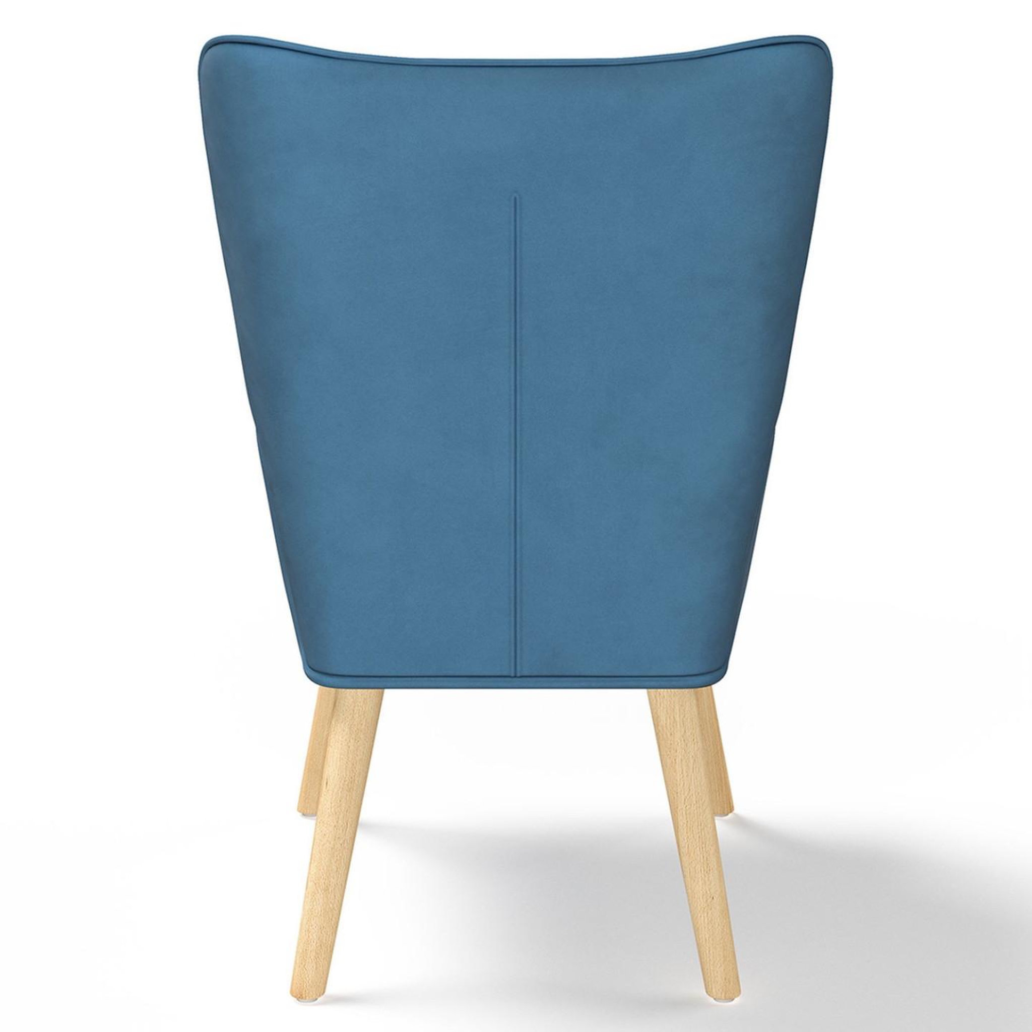 Voir la diapositive 4 : ID MARKET Fauteuil scandinave ivar avec repose pieds en tissu patchwork et velours bleu