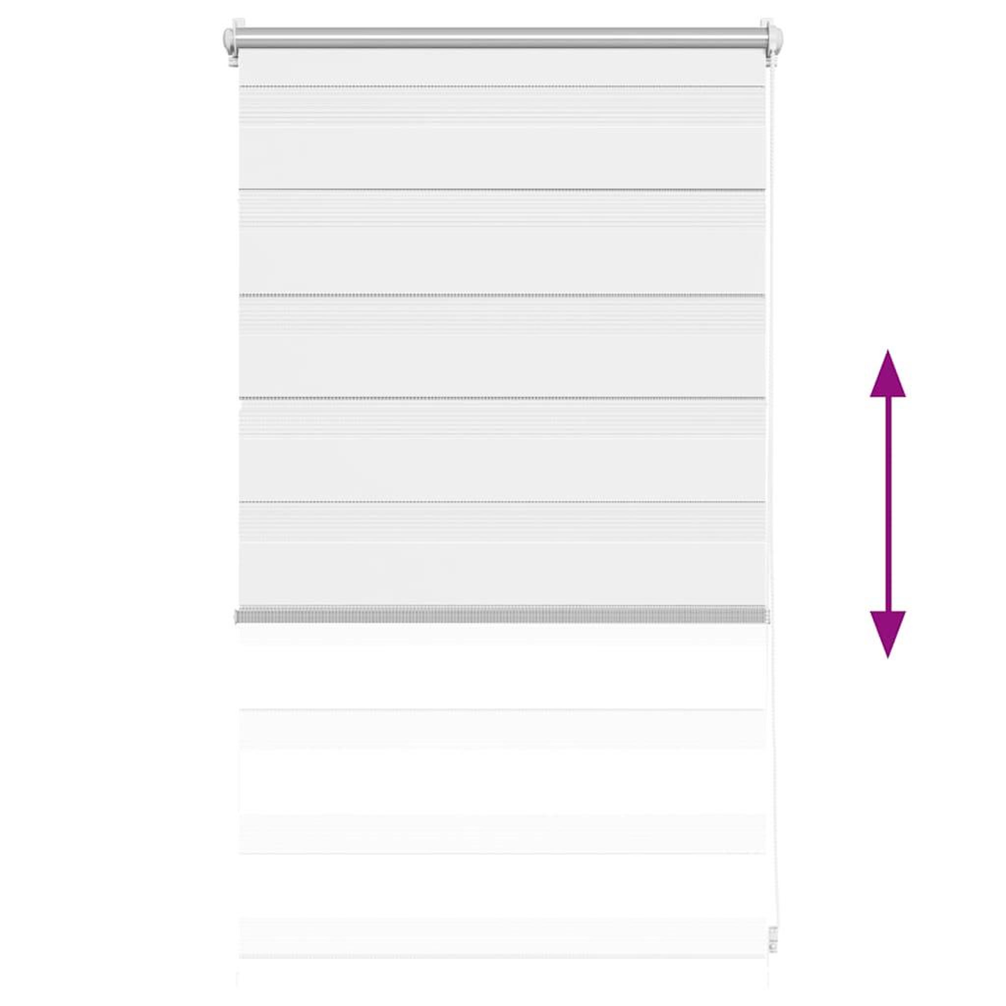 Voir la diapositive 5 : VIDAXL Store venitien zebre 50,9 x 100 cm, largeur du tissu 46,7 cm, blanc