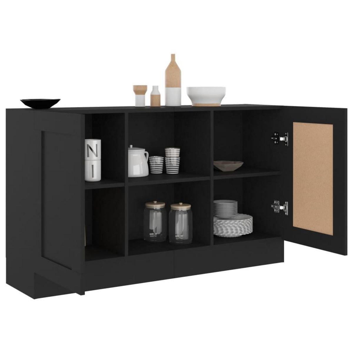 VIDAXL Buffet Noir 120x30,5x70 cm Bois d'ingenierie