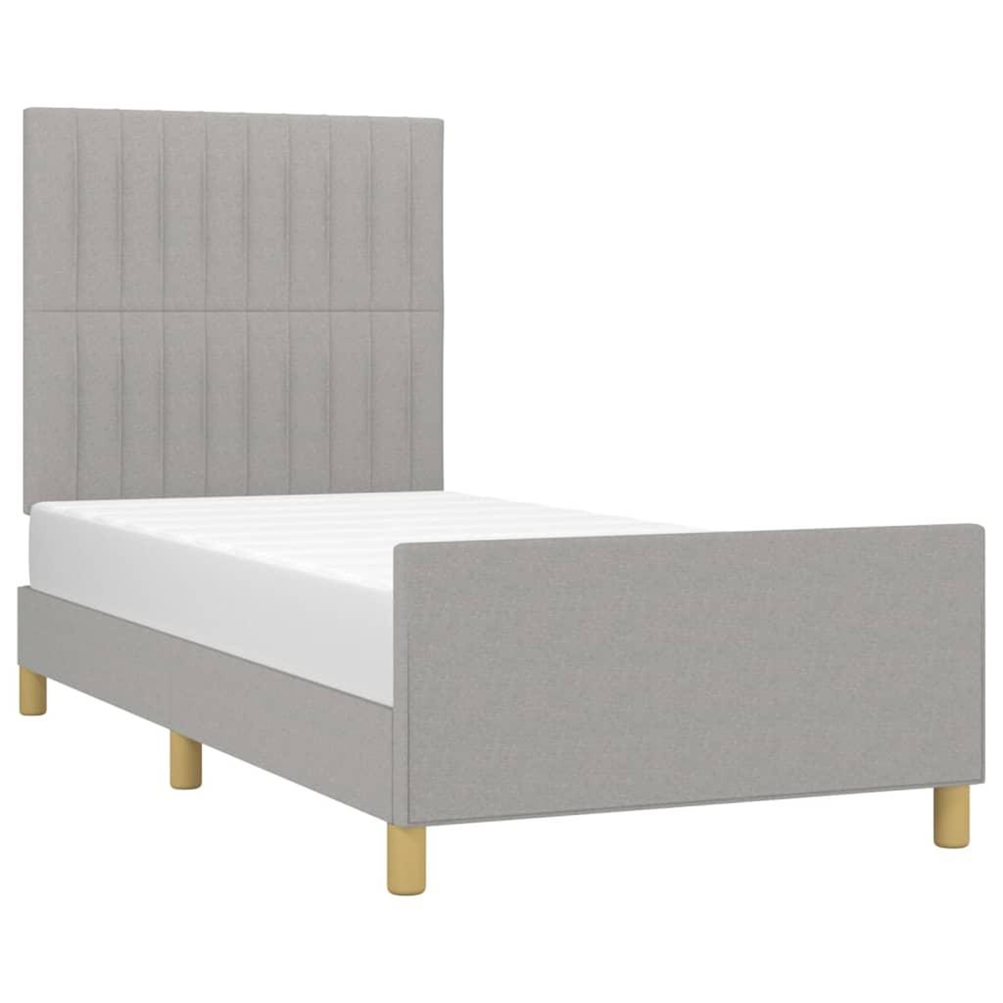 Voir la diapositive 3 : VIDAXL Cadre de lit sans matelas gris clair 80x200 cm tissu