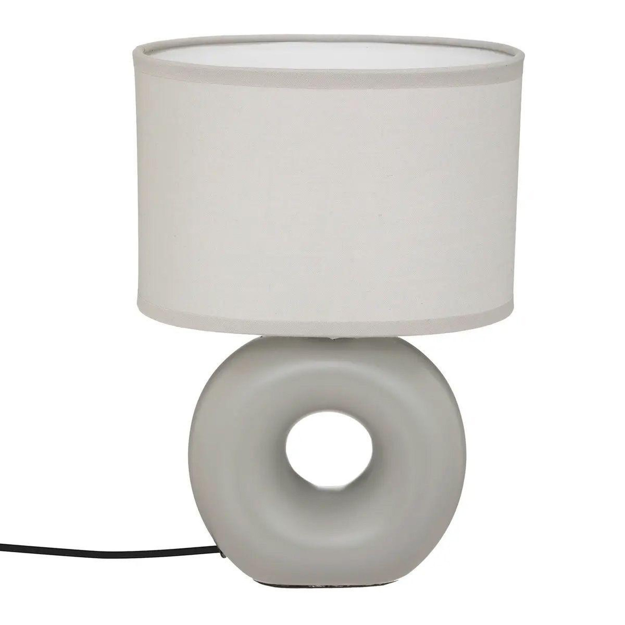 Voir la diapositive 1 : ATMOSPHERA Lampe à poser ronde  baru  25cm gris clair mat