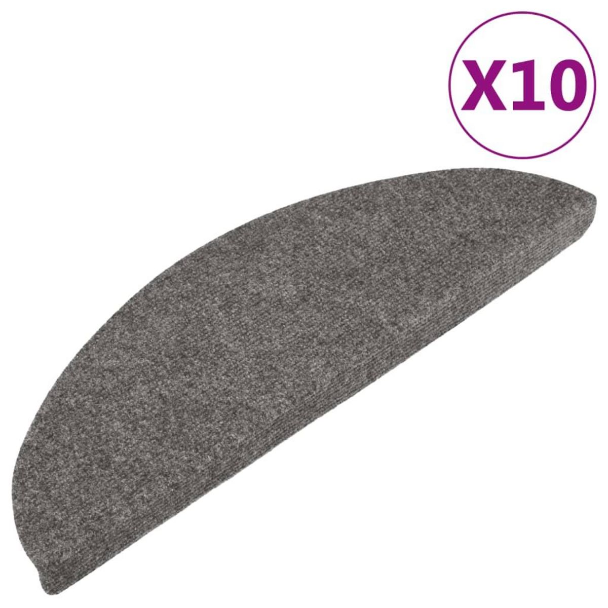 VIDAXL Tapis d'escalier autocollants 15 pcs 56x17x3 cm Gris