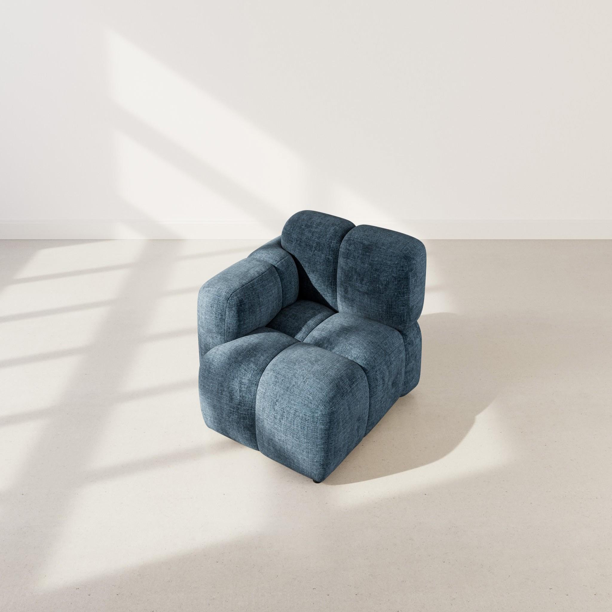 Voir la diapositive 3 : LISA DESIGN Grace - module d'assise gauche en velours texturé