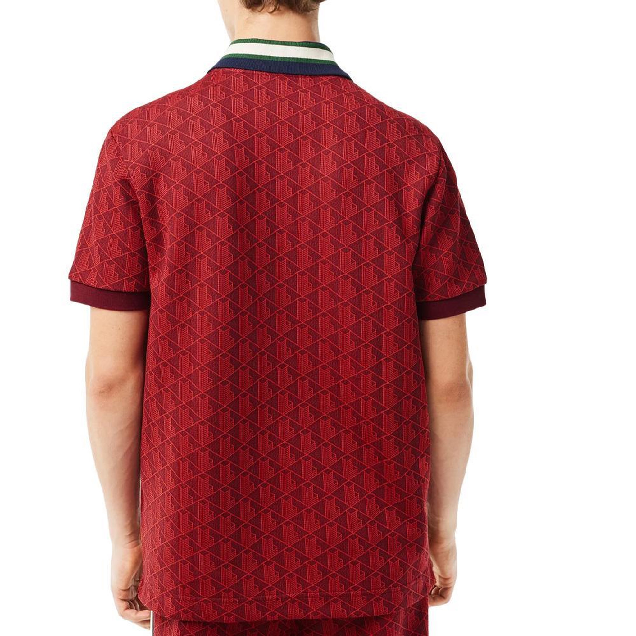 Voir la diapositive 3 : Lacoste Polo rouge homme lacoste classic monogram jacquard