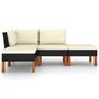 Voir la diapositive 3 : VIDAXL Salon de jardin 4 pcs avec coussins Resine tressee Noir