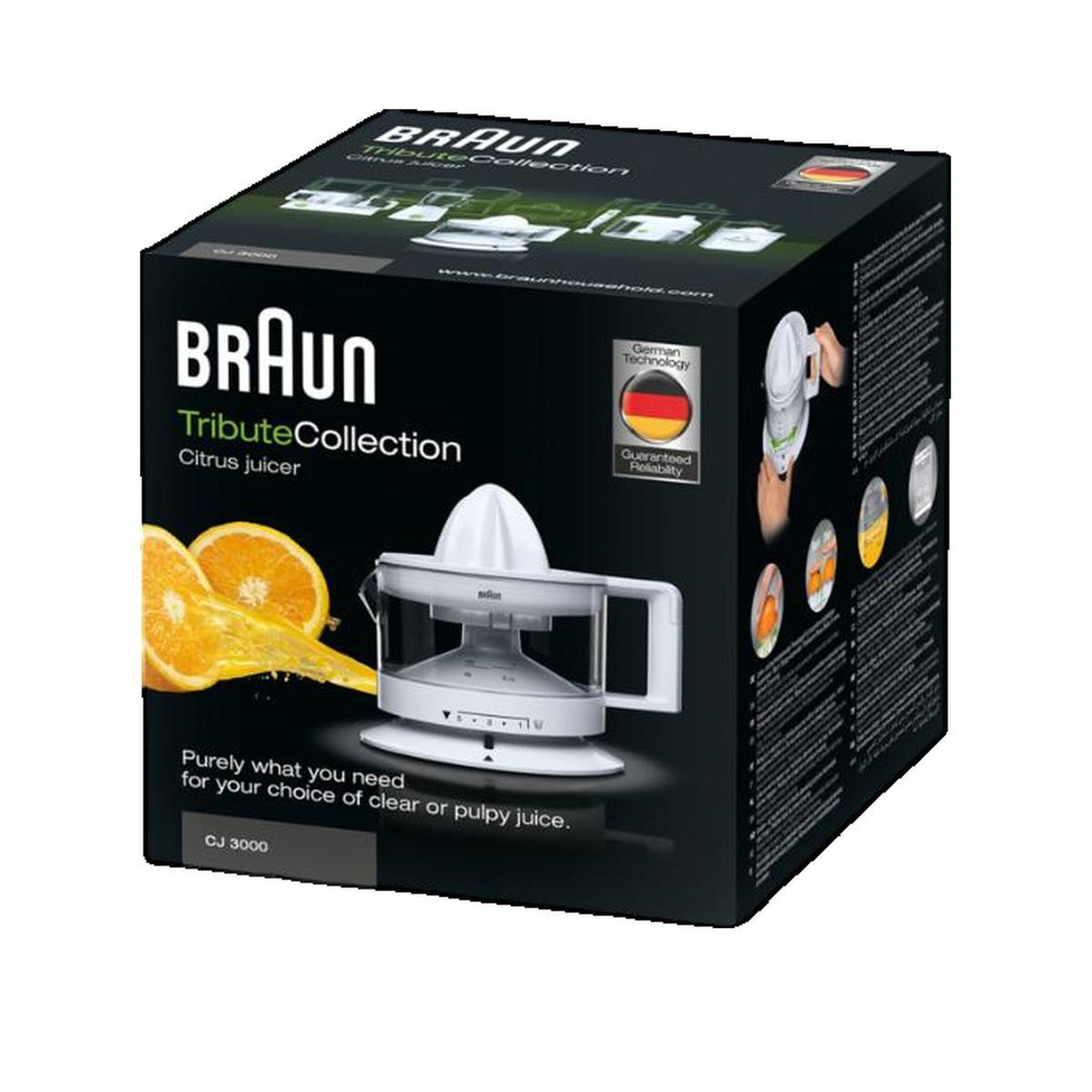 Voir la diapositive 2 : BRAUN Presse agrumes Braun CJ3000 orange
