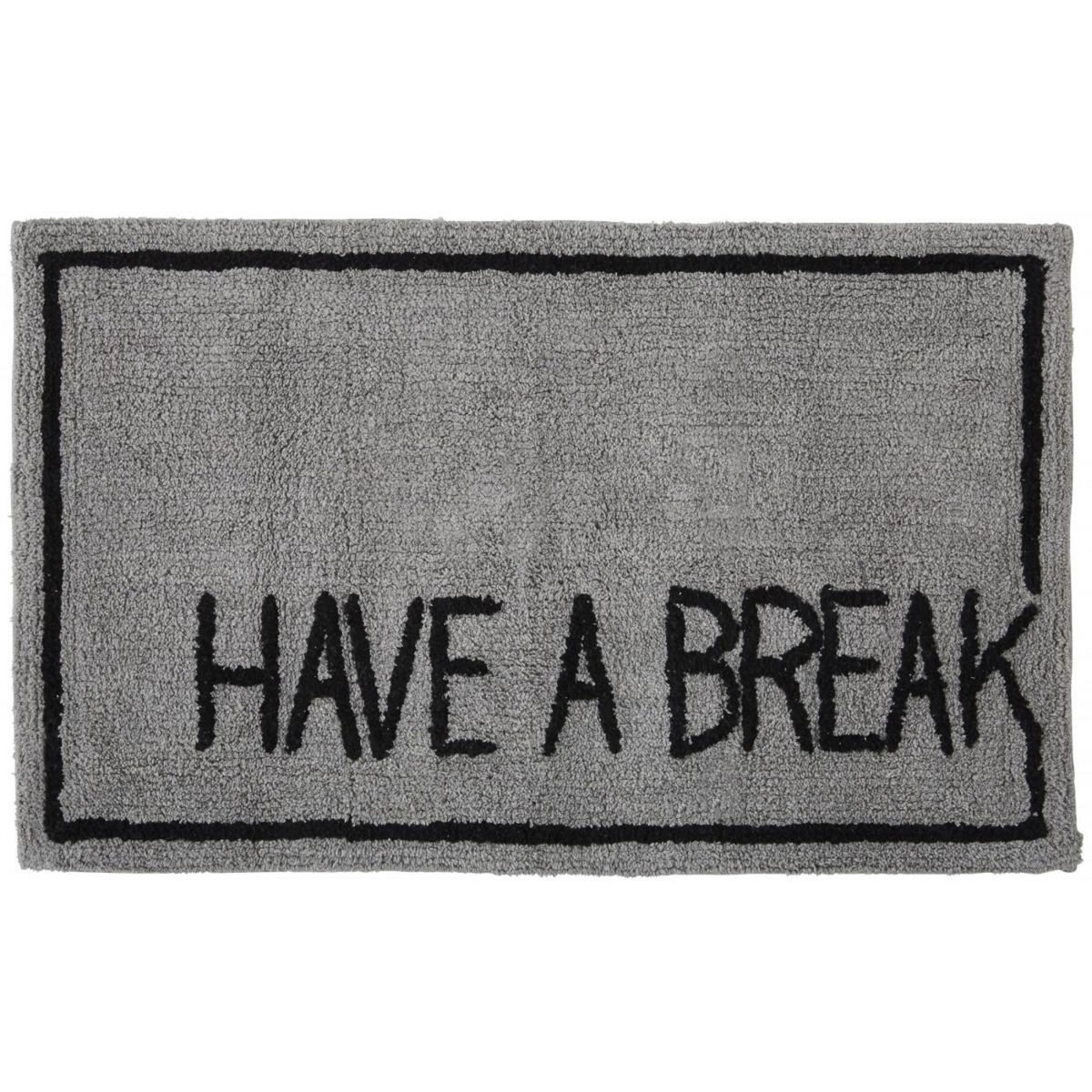 GUY LEVASSEUR Tapis déco texte en coton tufté 50x80cm