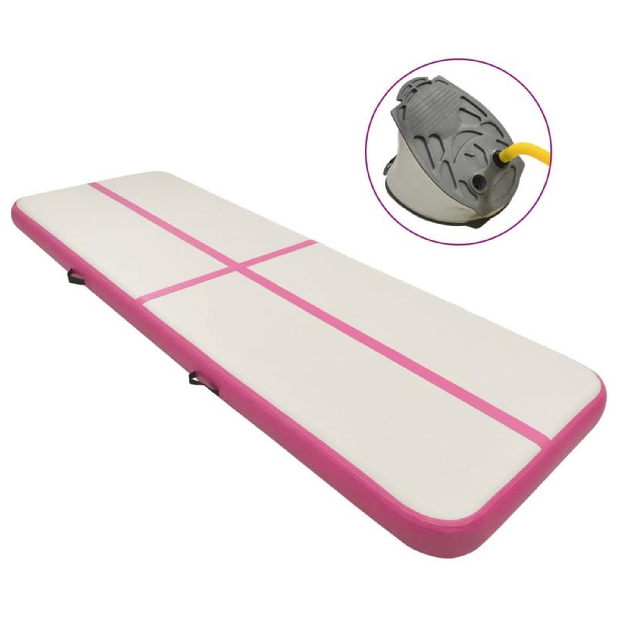 VIDAXL Tapis gonflable de gymnastique avec pompe 300x100x20cm PVC Rose
