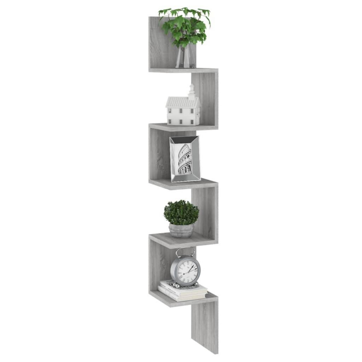VIDAXL Etagere angle murale Sonoma gris 20x20x127,5 cm Bois ingenierie