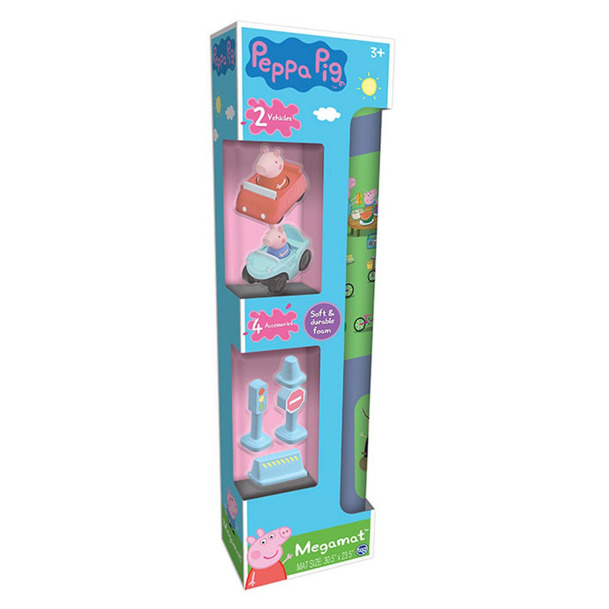 Méga tapis Peppa Pig avec véhicules et accessoires