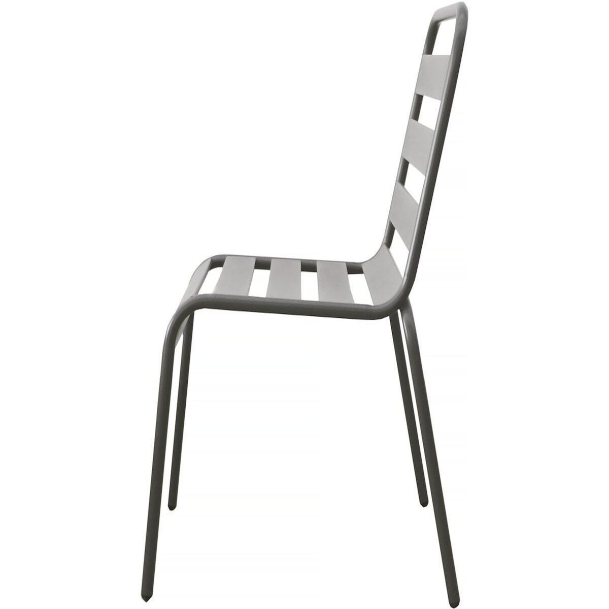 Habitat et Jardin Lot de 2 chaises de jardin en métal empilables  Bilbao  - Taupe