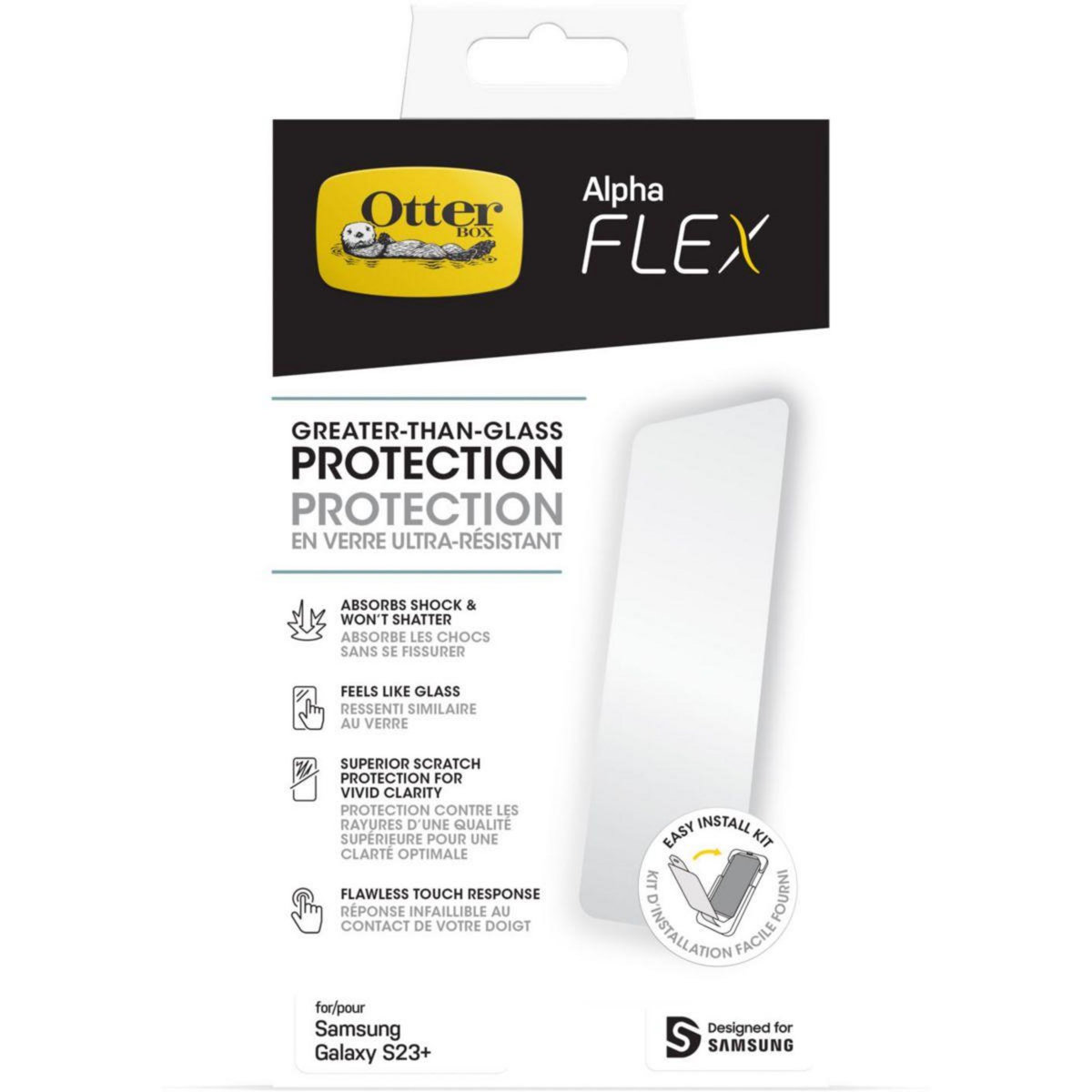 Otterbox Protège écran Samsung S23+ Alpha Flex Anti-Microbial