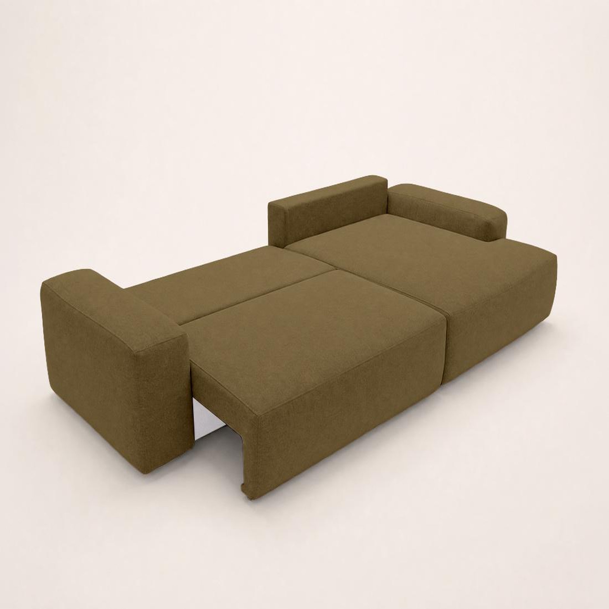 Voir la diapositive 4 : BEST MOBILIER Tama - canapé d'angle droit 4 places convertible avec coffre en tissu