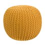 Voir la diapositive 1 : Rendez vous déco Pouf tricot rond en coton jaune moutarde D40 cm - Elisa