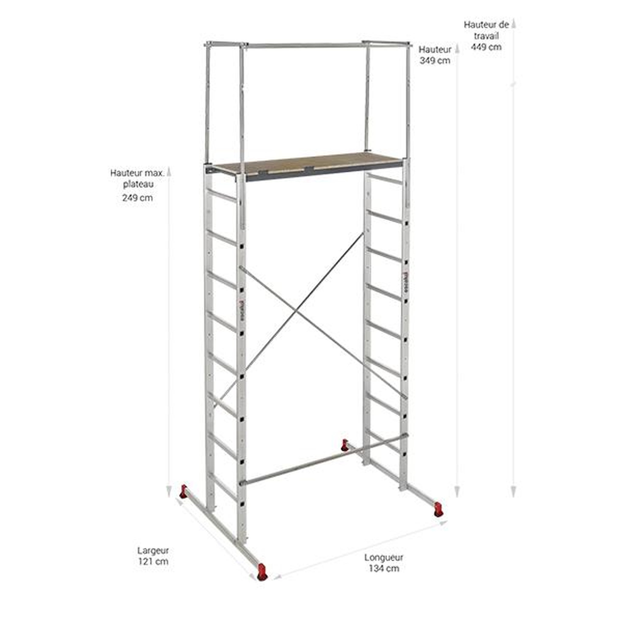 Voir la diapositive 2 : Escalux ECHAFAUDAGE "ALTUS 250" - HAUTEUR DE TRAVAIL: 4.70M