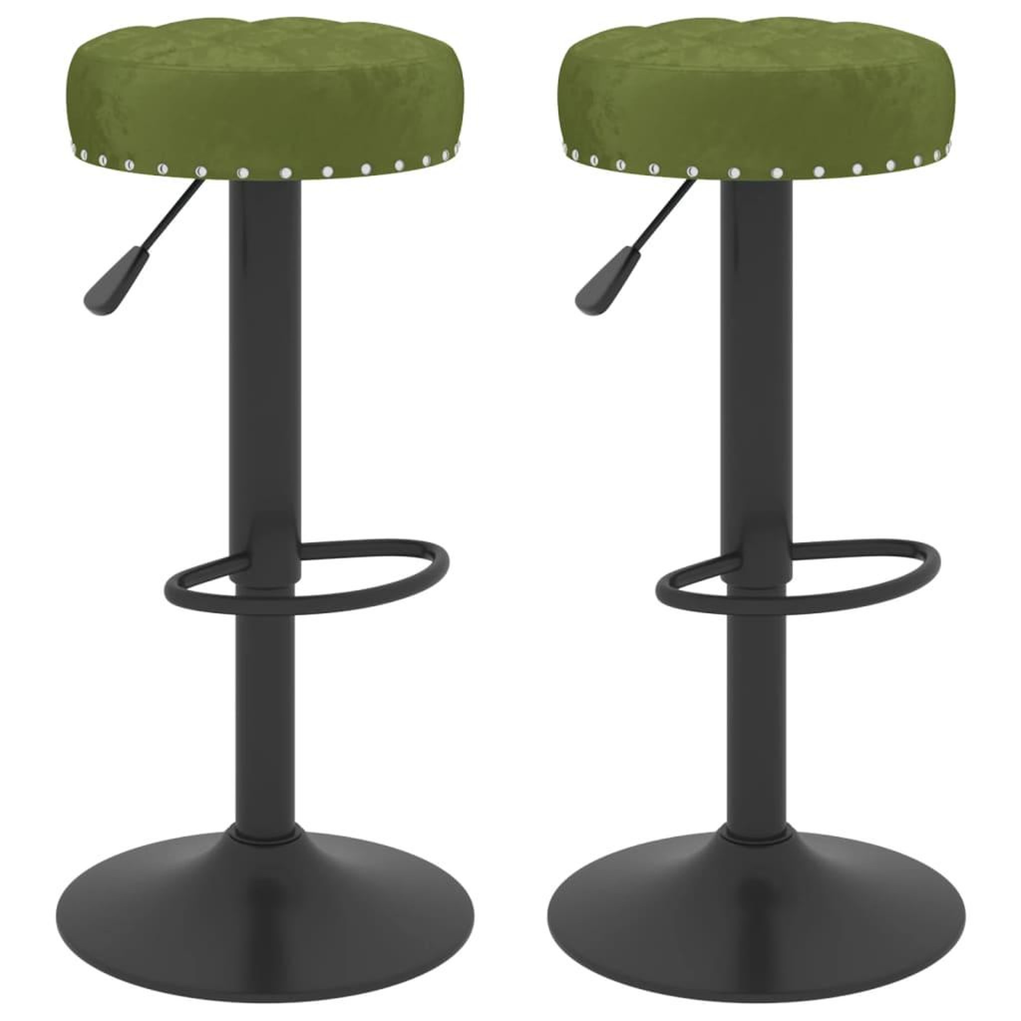 Voir la diapositive 2 : VIDAXL Tabourets de bar lot de 2 vert clair velours