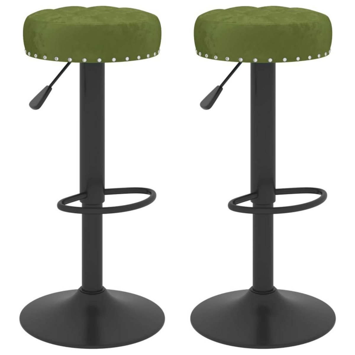 VIDAXL Tabourets de bar lot de 2 vert clair velours