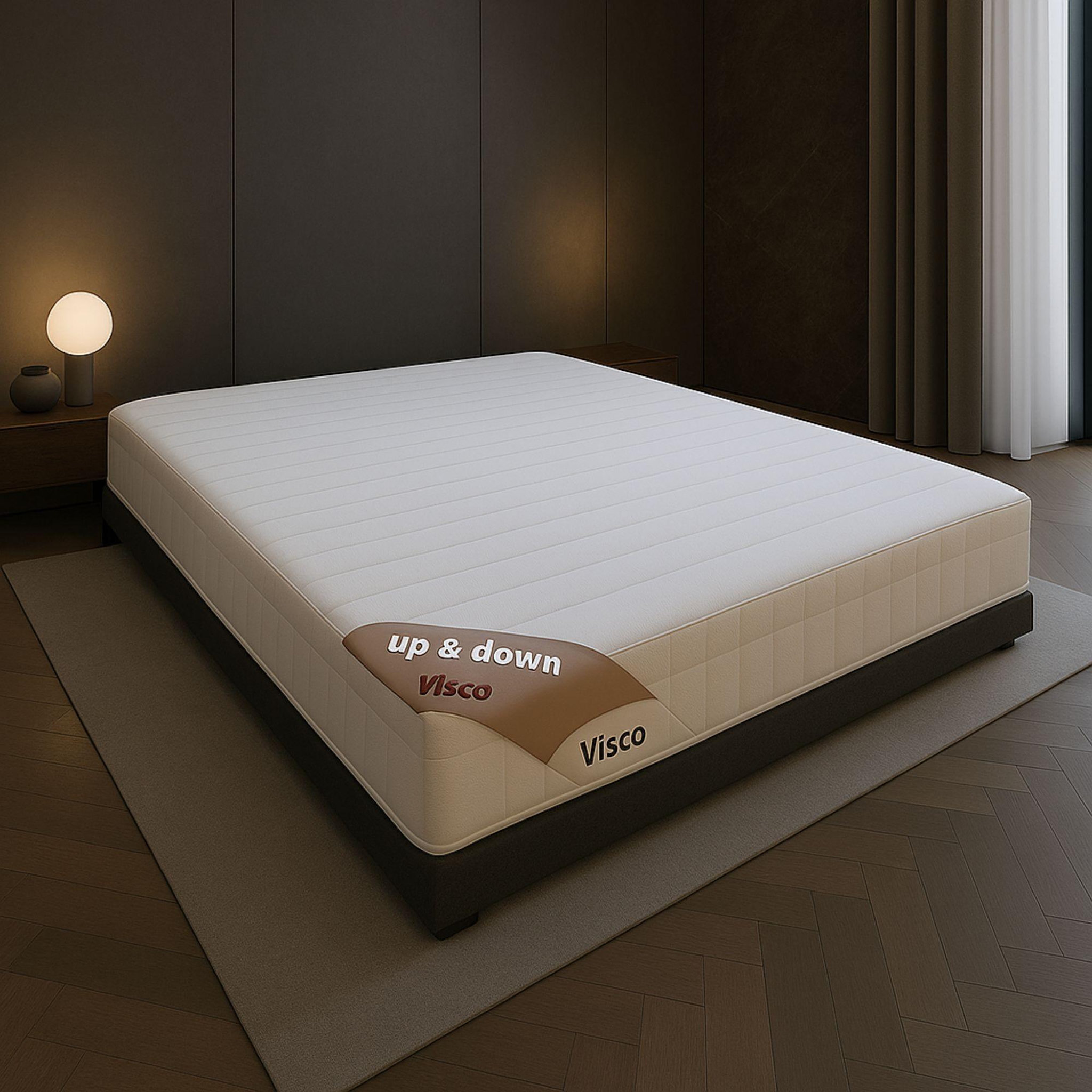 Voir la diapositive 3 : KING OF DREAMS Matelas  - Hauteur 15 cm Mémoire de Forme pour Sommier Articulé – 2 Faces Hiver/Été – Confort Enveloppant –Modèle Up Down VISCO 15