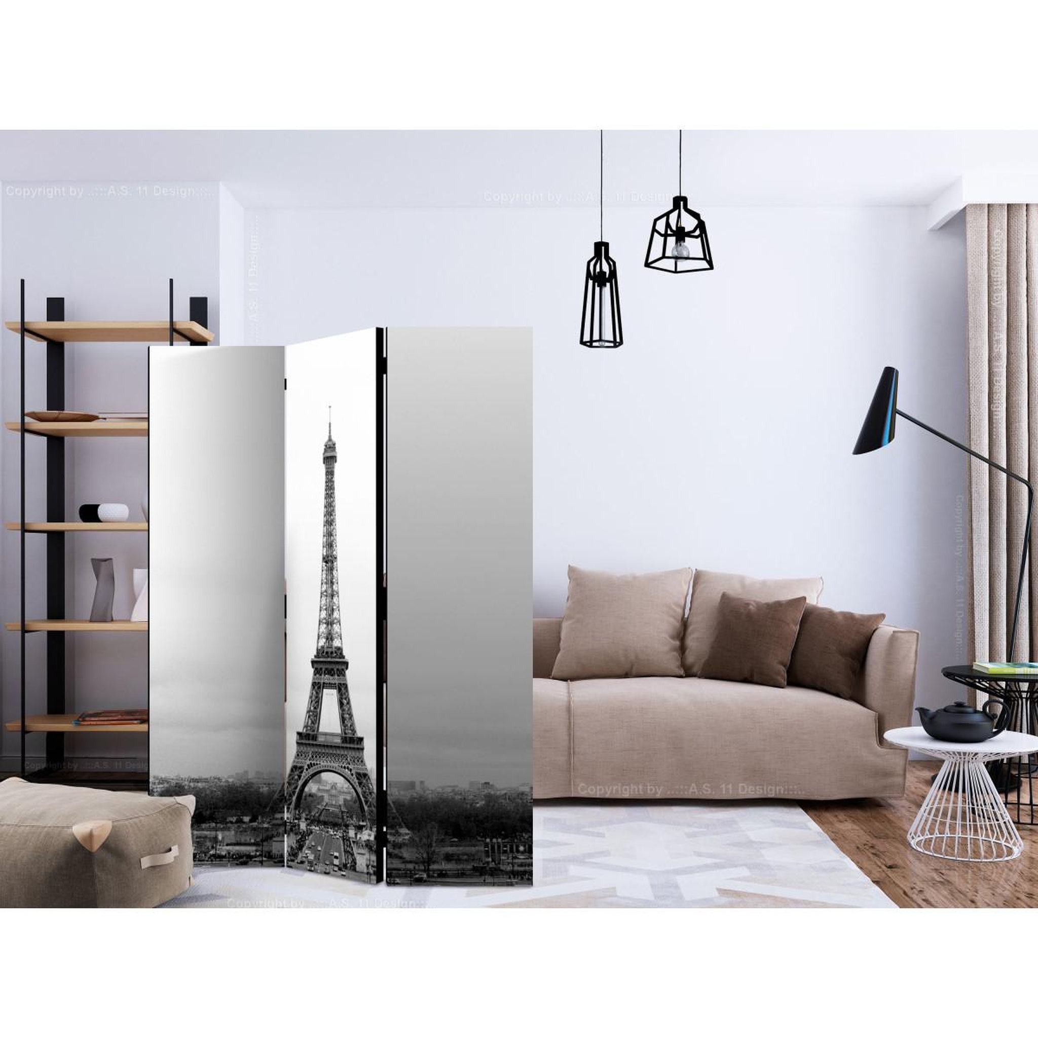 Voir la diapositive 2 : Paris Prix Paravent 3 volets  paris : black & white photography  135x172cm
