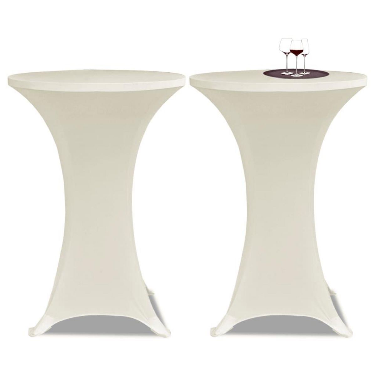 VIDAXL Housse de table Ø 80 cm Creme extensible 2 pcs
