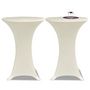 Voir la diapositive 1 : VIDAXL Housse de table Ø 80 cm Creme extensible 2 pcs