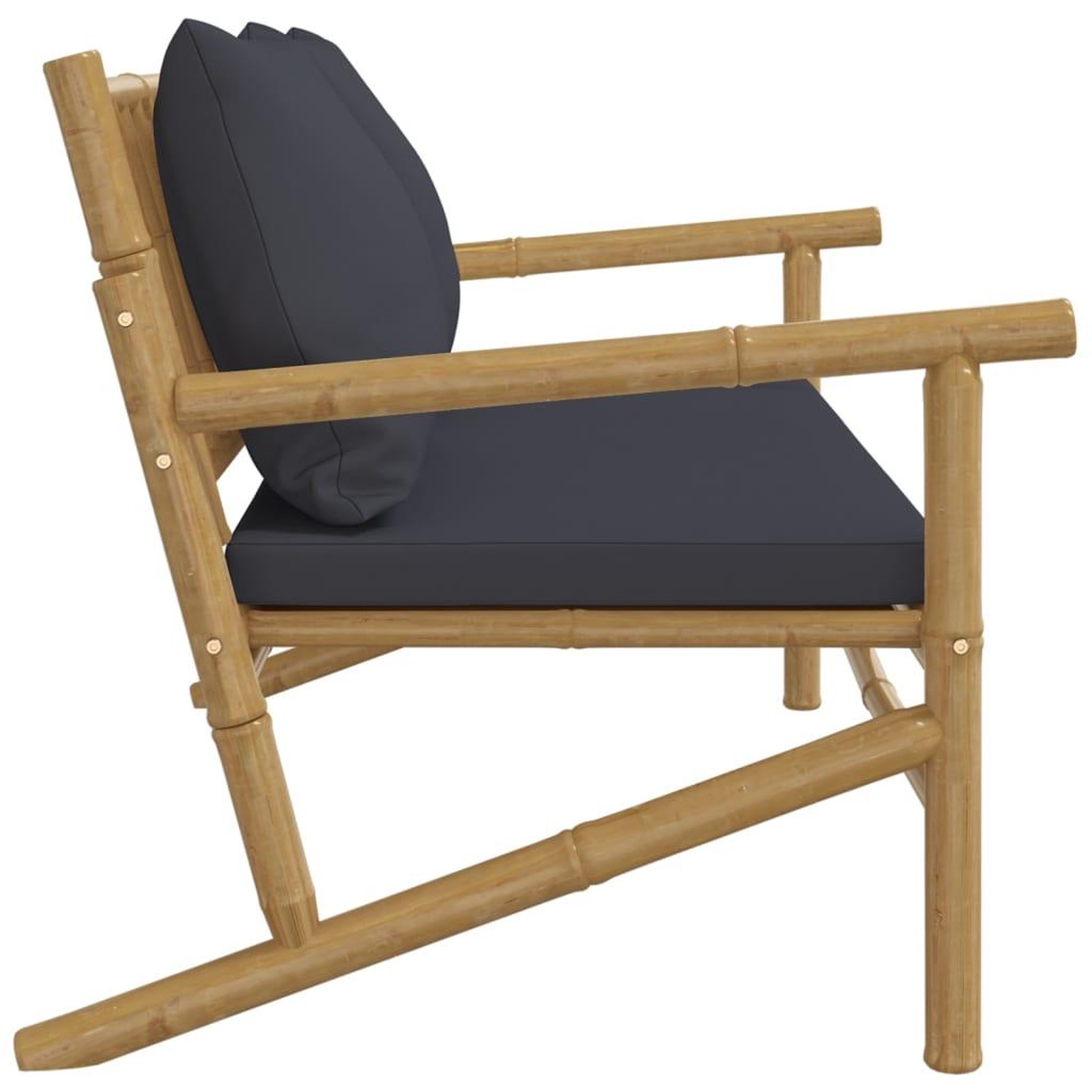 Voir la diapositive 4 : VIDAXL Banc de jardin avec coussins gris fonce bambou