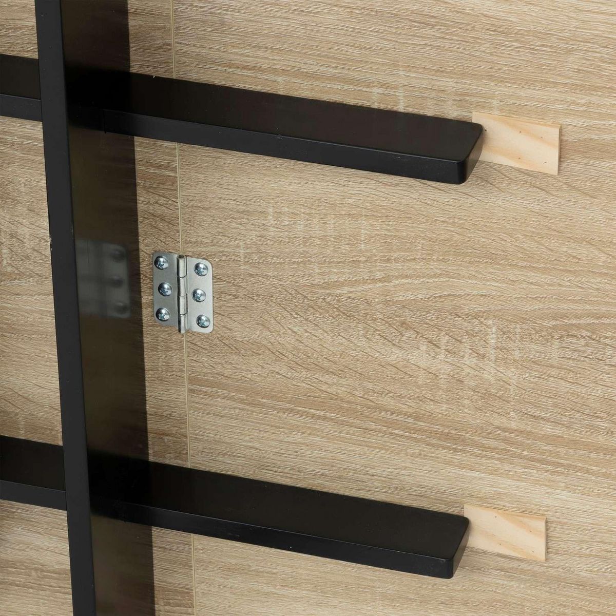 FIVE Table extensible 2 à 6 places en bois - Beige et noir