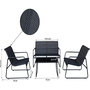 Voir la diapositive 3 : Habitat et Jardin Salon de jardin en métal  Fortaleza  - 4 places - Noir