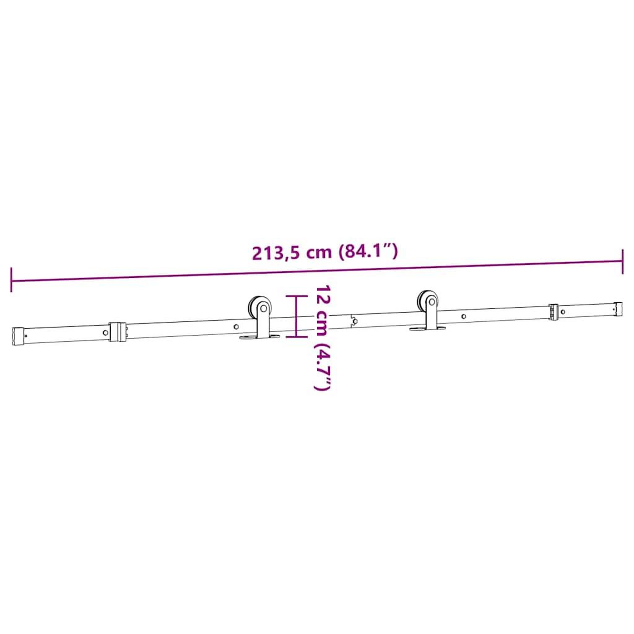 Voir la diapositive 6 : VIDAXL Kit de quincaillerie de porte coulissante 213,5 cm acier noir