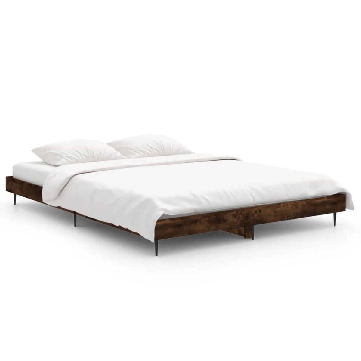 VIDAXL Cadre de lit sans matelas chene fume 140x190 cm bois ingenierie