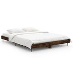 VIDAXL Cadre de lit sans matelas chene fume 140x190 cm bois ingenierie