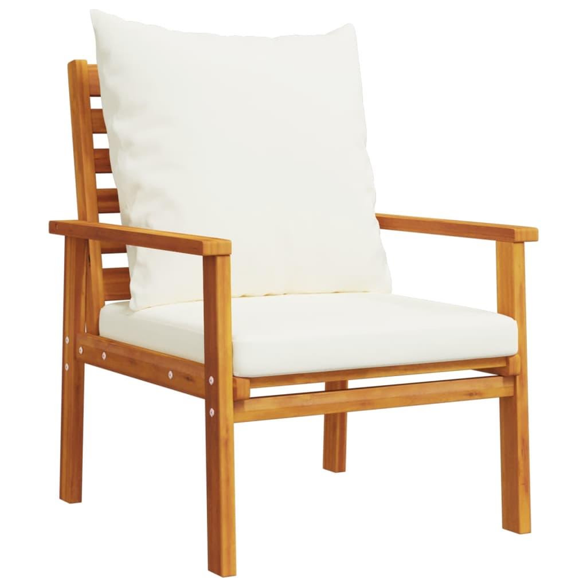 Voir la diapositive 5 : VIDAXL Salon de jardin 4 pcs avec coussins Bois d'acacia solide