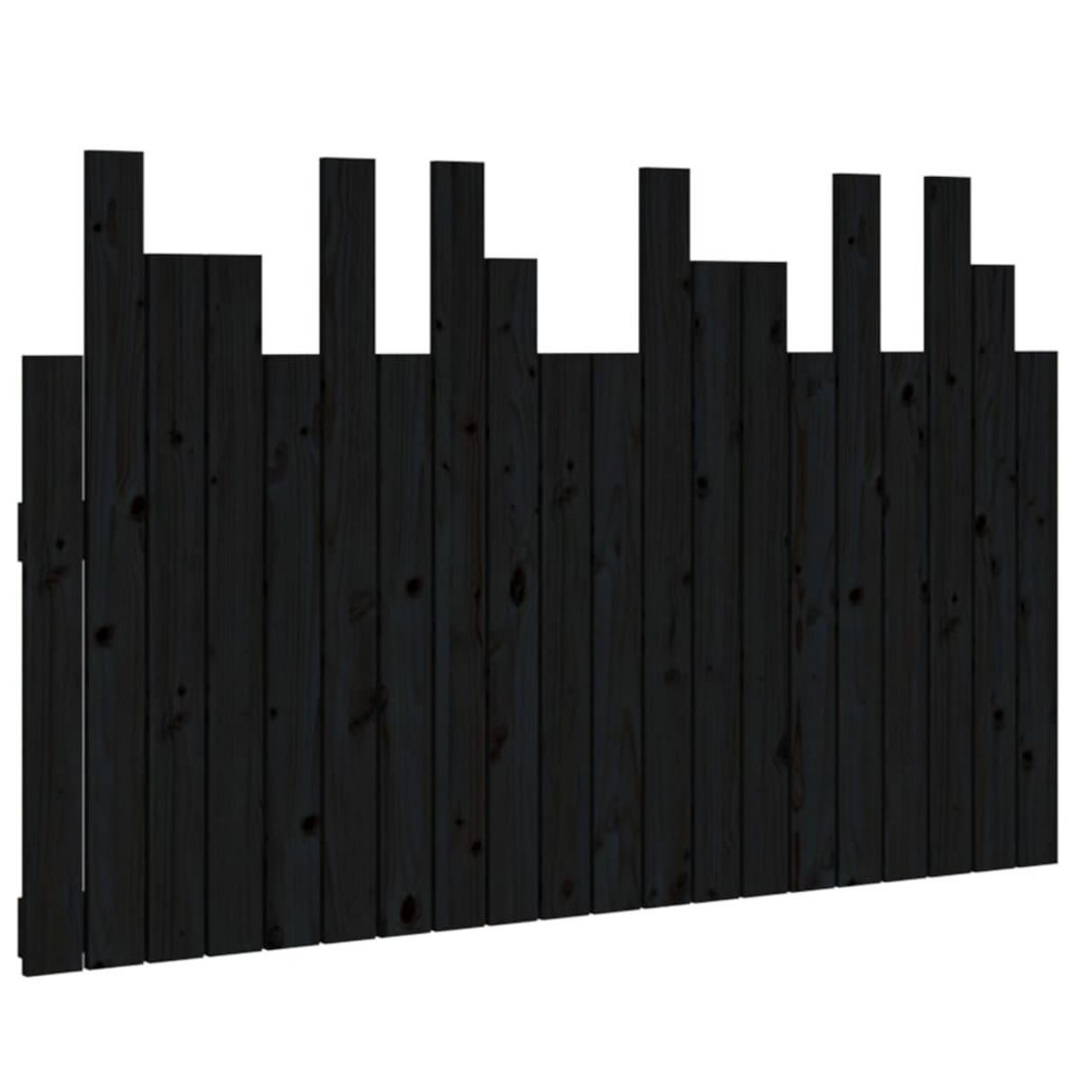 VIDAXL Tete de lit murale Noir 127,5x3x80 cm Bois massif de pin