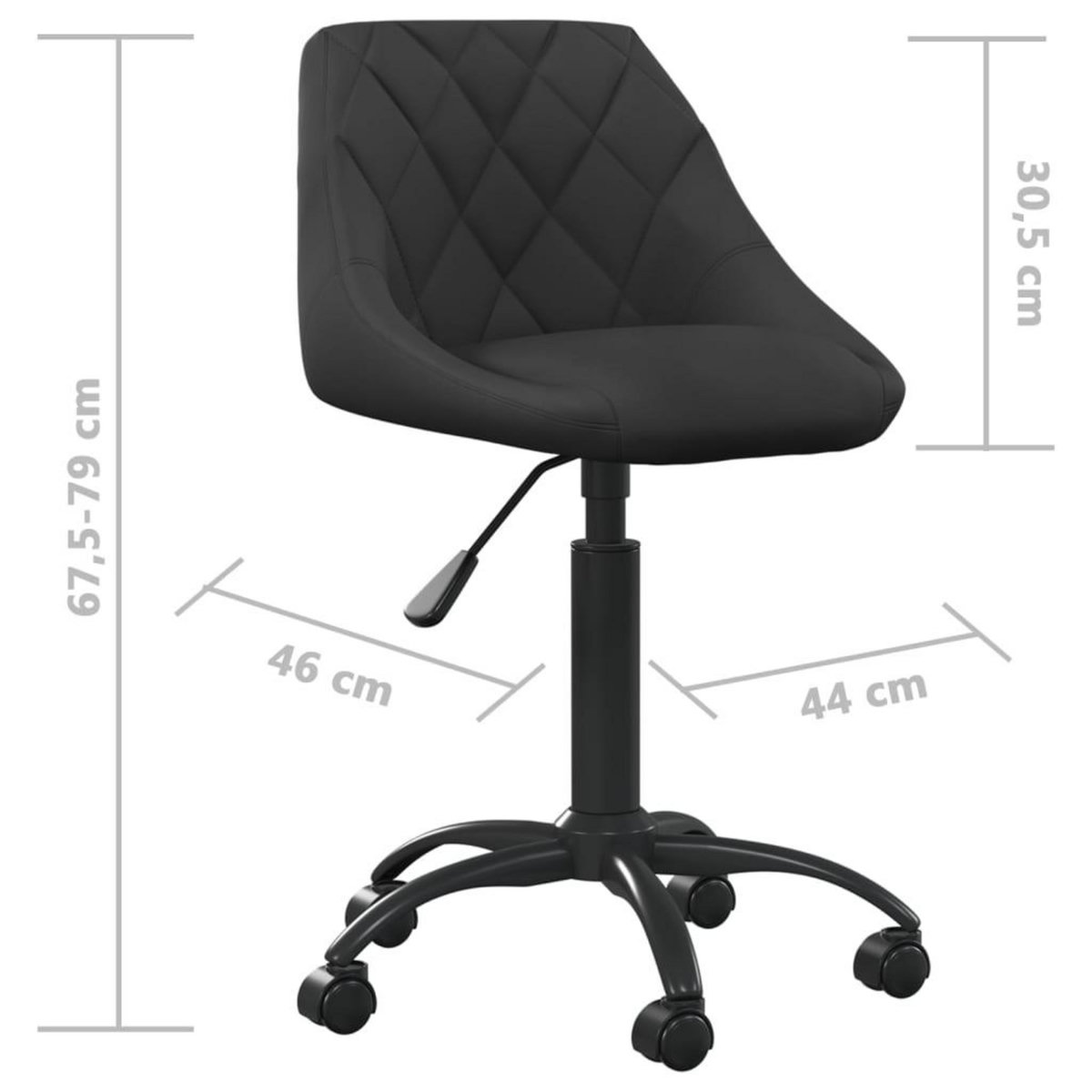 VIDAXL Chaise de bureau Noir Velours
