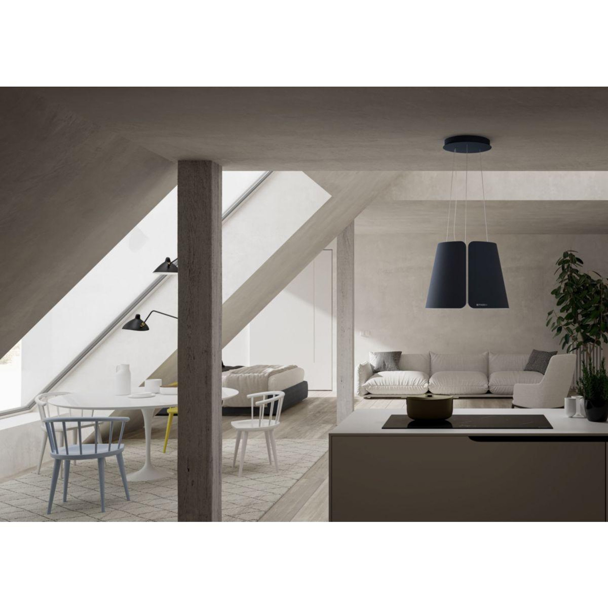 Voir la diapositive 3 : faber Hotte décorative îlot beat 430 noir mat
